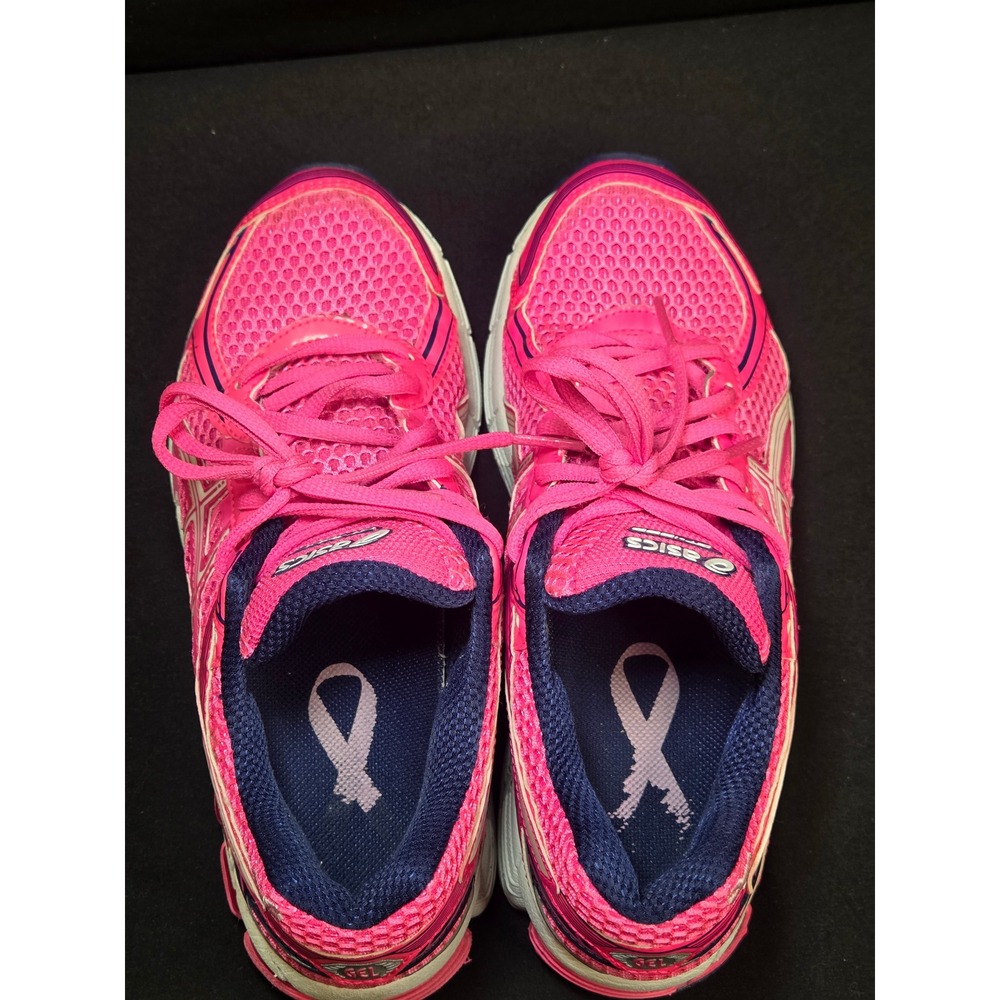 Asics GT-1000 2 Pink Breast Cancer Awareness Running Shoes T3R9N Womens Size 5.5 - Picture 7 of 11